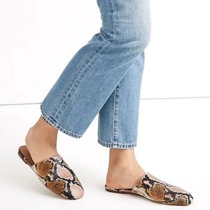 Madewell The Cory mule in snake embossed easy slip-on women's size 9